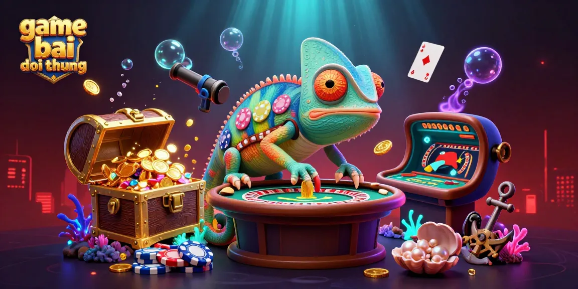 Experience the excitement of game bai doi thuong as a chameleon casino owner oversees thrilling gaming moments.