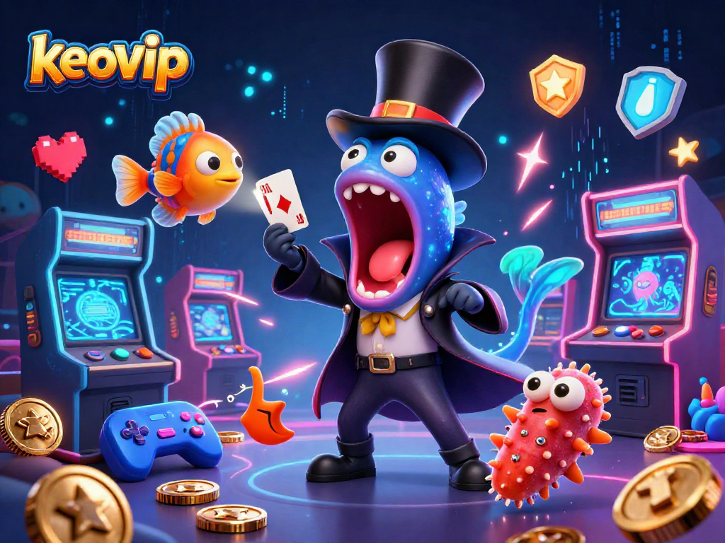 Experience keovip's captivating magic as vibrant sea creatures perform dazzling tricks in a thrilling casino scene.