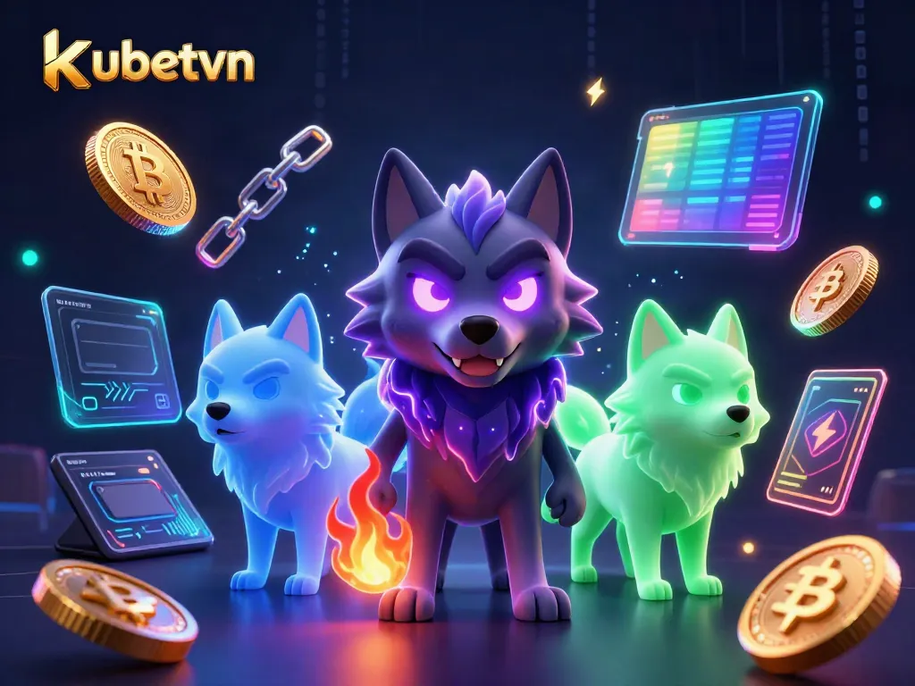 Kubetvn showcases an exciting online gambling scene with spirited wolves and crypto elements.