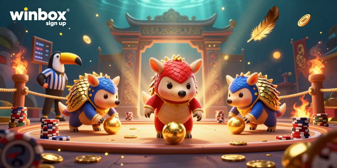Join the winbox sign up to experience thrilling gaming with dynamic pangolins in a vibrant casino scene.