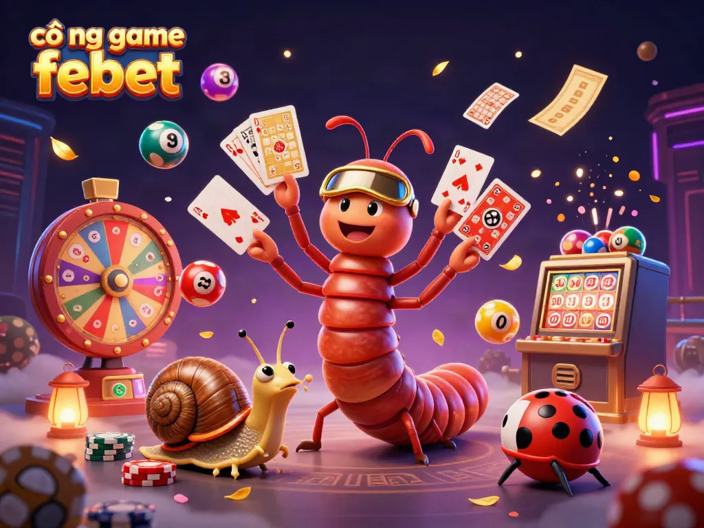 Experience thrilling gameplay with cổng game febet featuring a lively millipede dealer and colorful game elements.