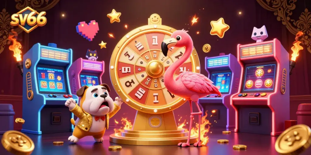 Experience thrilling casino action with sv66 in an engaging 3D game show scene featuring vibrant characters.
