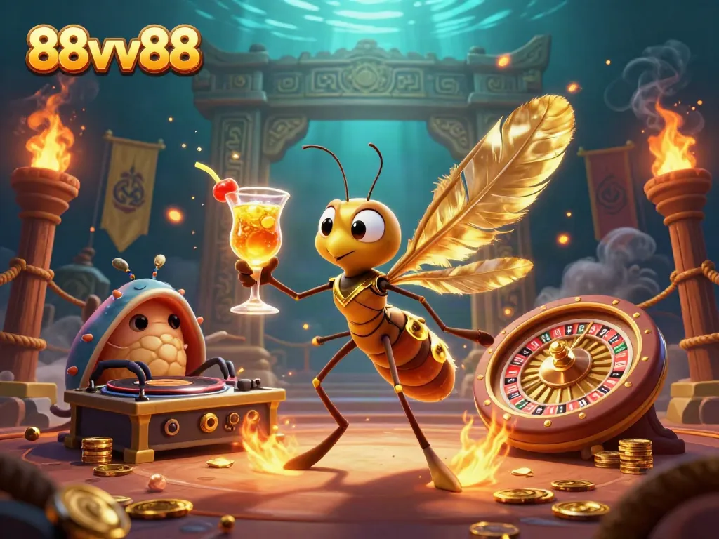Experience the exciting casino world of 88vv88 where a frozen mosquito mascot and trilobite DJ bring games to life!