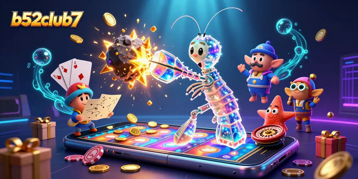 Engage with b52club7's vibrant casino visuals featuring explosive golden coins and thrilling gameplay elements.