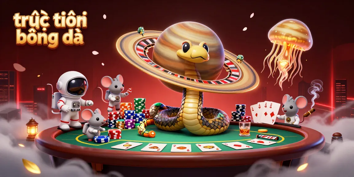 Experience trực tiếp bóng đá with astronaut mice betting on giant roulette rings in a thrilling cosmic scene.