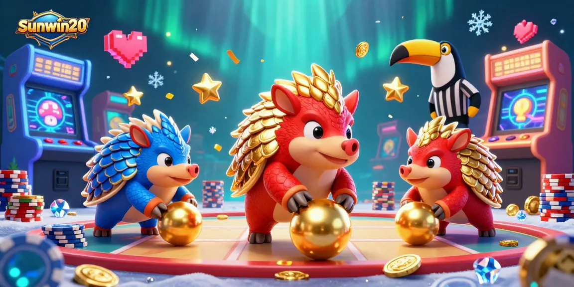 Experience the excitement of sunwin20 as rival pangolins battle through poker chips in a vibrant casino.