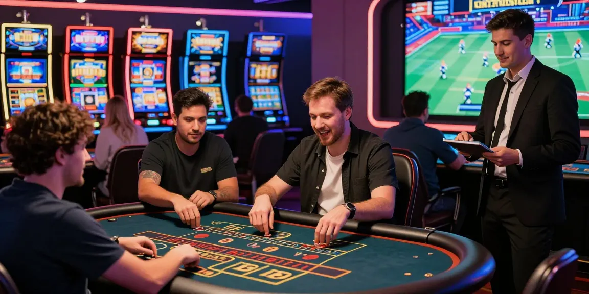 Exciting Happyluke online casino gaming scene with diverse players winning at table games and esports, showcasing vibrant atmosphere.