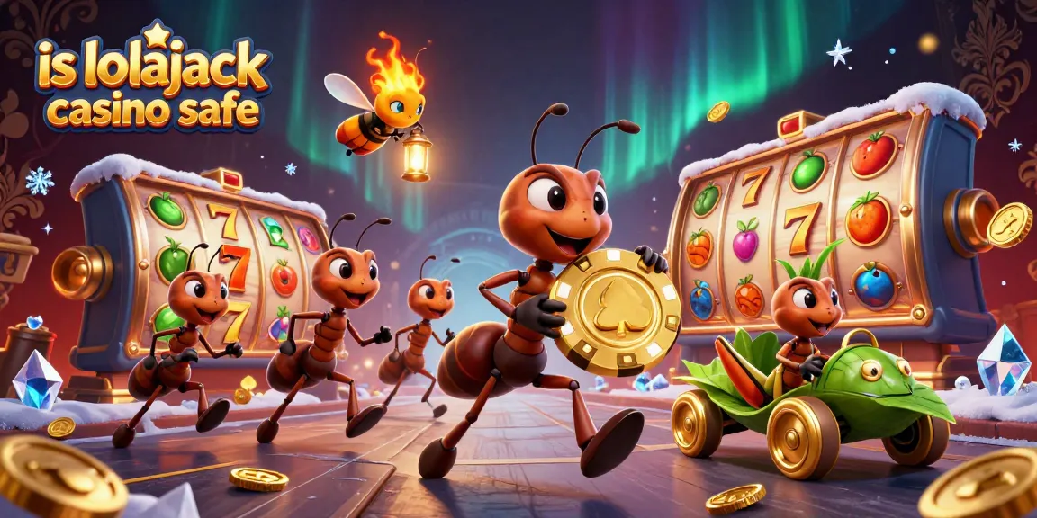 Evaluate if lolajack casino safe through this dynamic cartoon heist illustration featuring playful characters.