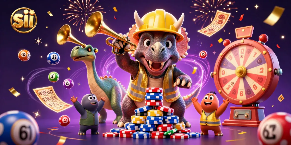 Celebrate gaming victories at sii with a dynamic casino scene featuring vibrant characters and exciting elements.