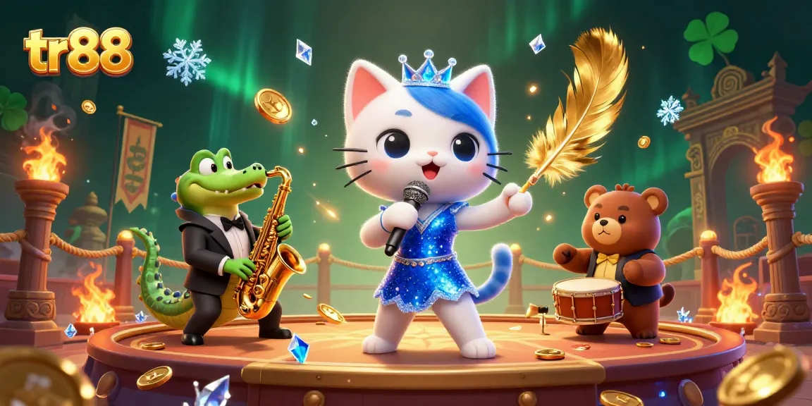 Experience the vibrant excitement of tr88 with lively characters and dynamic casino elements in a colorful 3D scene.