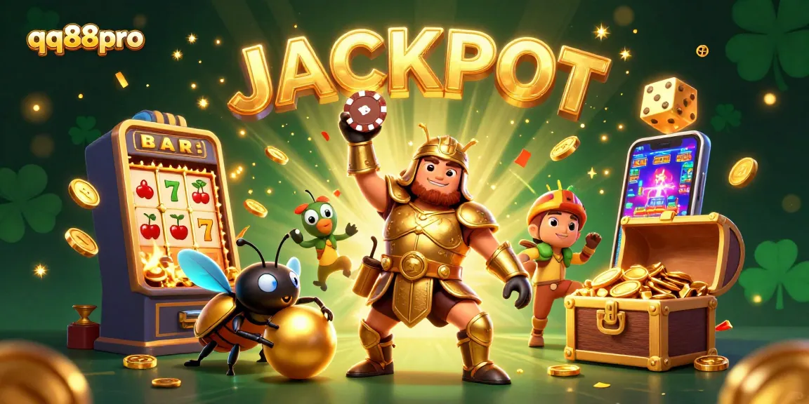 Win big with qq88pro amid a vibrant 3D casino scene packed with rich gaming elements.