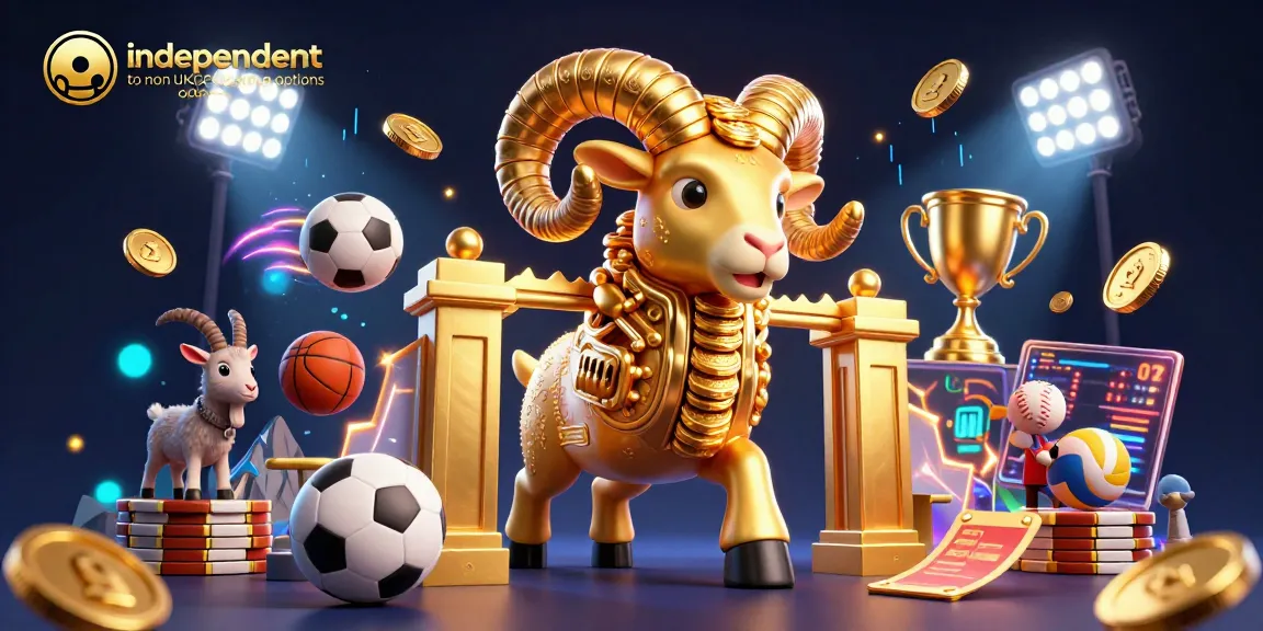 Experience the excitement of the independent guide to non UKGC betting options with vibrant 3D casino elements and sports-themed visuals.
