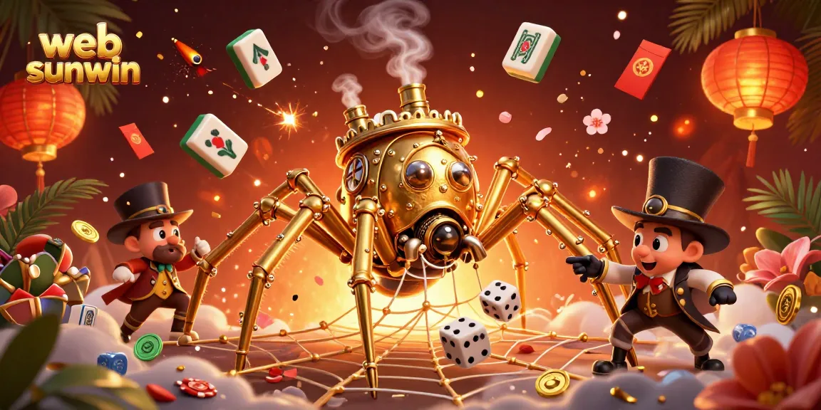 Catch exciting moments at web sunwin with steampunk characters amid vibrant casino elements.